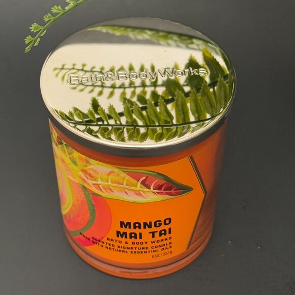 BBW Mango Mai Tai Bath & Body Works Single Wick Candle - Picture 4 of 10